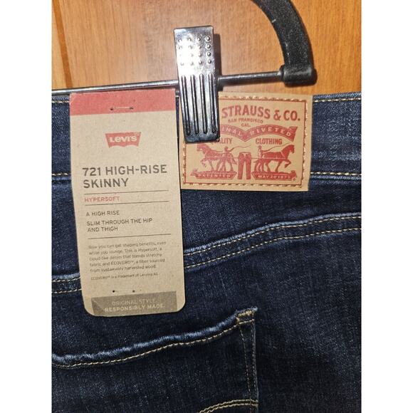 Levi's Women's 721 High Rise Skinny Jeans Indigo Tag Size 22 - Picture 3 of 5